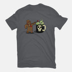 Voodoo Brew – Halloween Graphic T-Shirt in charcoal, flat-lay product view