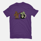 Voodoo Brew – Halloween Graphic T-Shirt in purple, flat-lay product view