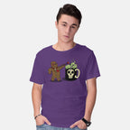 Model wearing purple Voodoo Brew – Halloween Graphic T-Shirt
