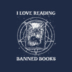Evil Reader – Halloween Graphic T-Shirt design artwork for navy graphic T-shirt