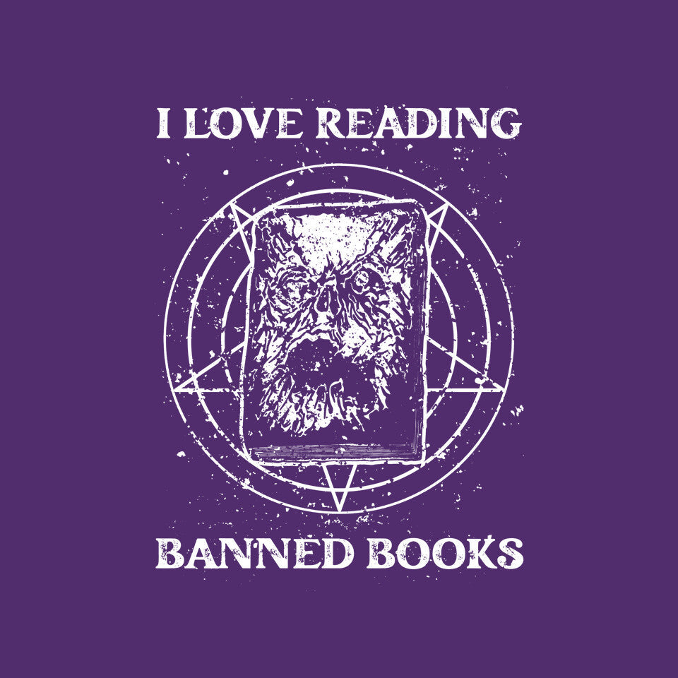 Evil Reader – Halloween Graphic T-Shirt design artwork for purple graphic T-shirt