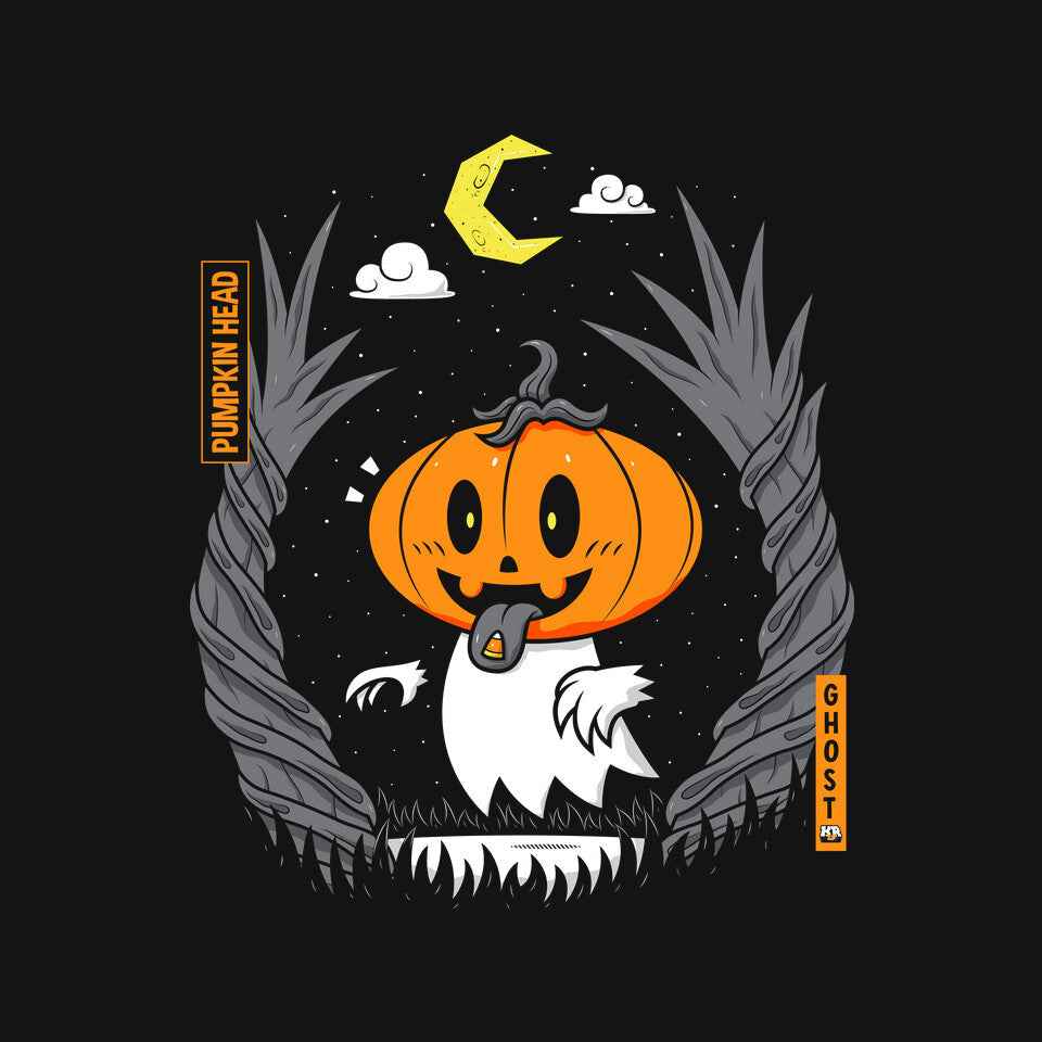 Pumpkin Head Ghost – Halloween Graphic T-Shirt