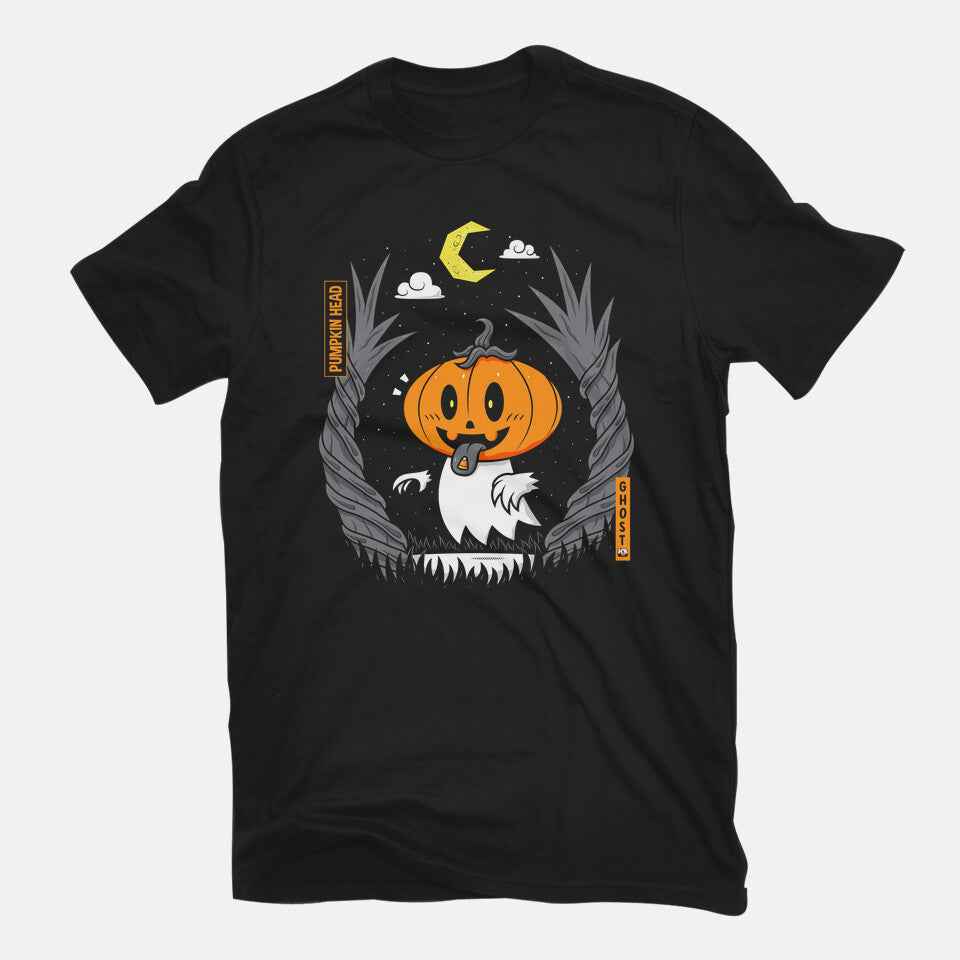Pumpkin Head Ghost – Halloween Graphic T-Shirt
