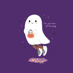 Candy Ghost – Halloween Graphic T-Shirt design artwork for purple graphic T-shirt