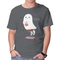 Candy Ghost – Halloween Graphic T-Shirt in charcoal, product display