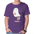 Candy Ghost – Halloween Graphic T-Shirt in purple, product display