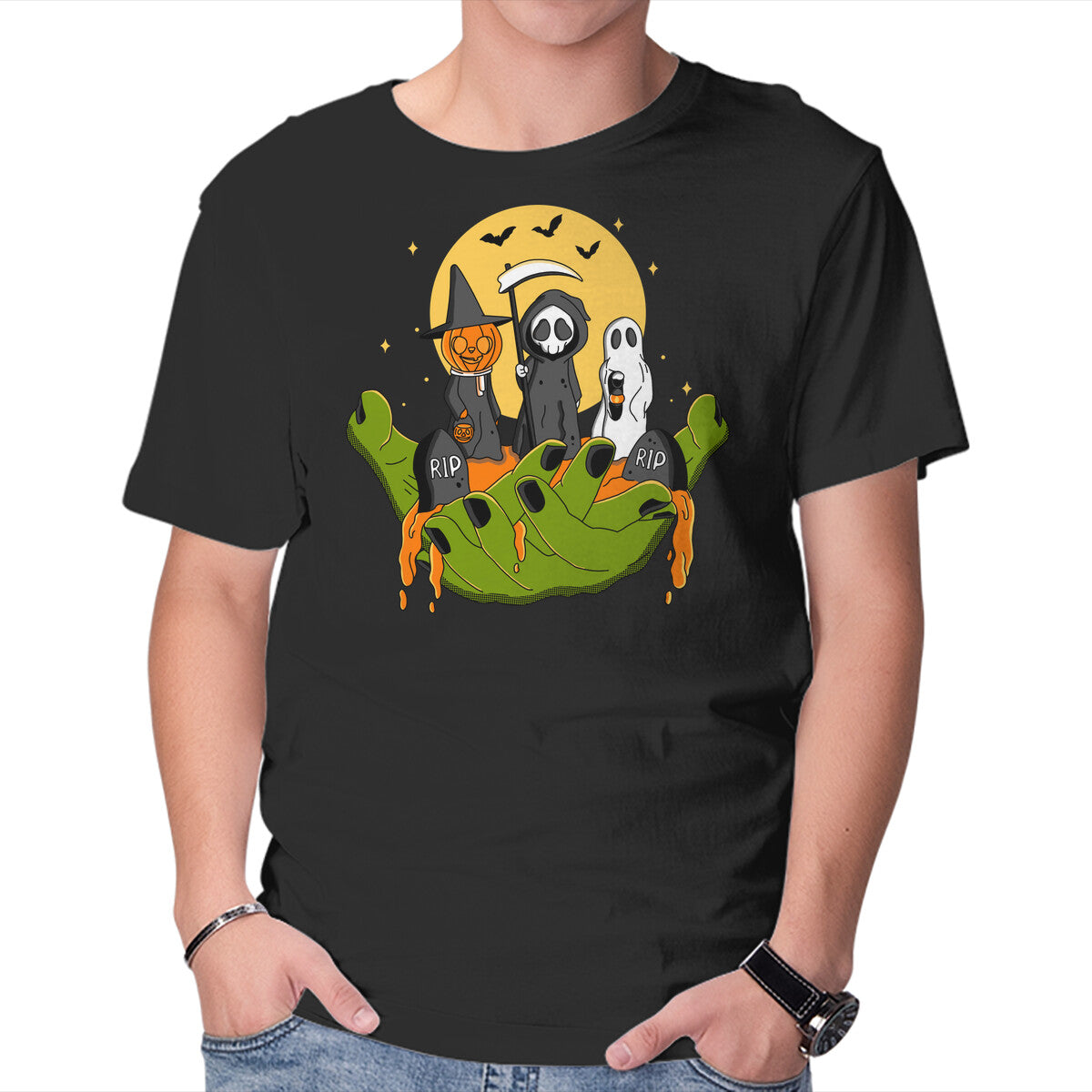 A Piece Of Halloween – Halloween Graphic T-Shirt in black, product display