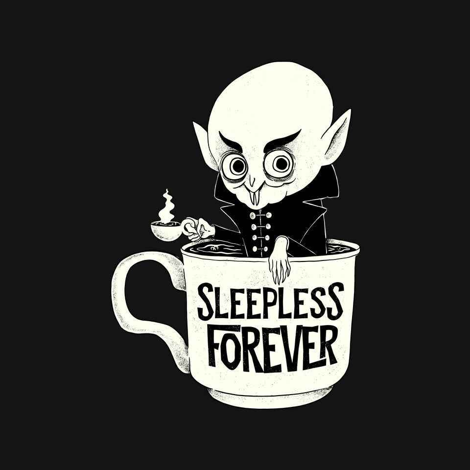 Nosferatu And Coffee – Halloween Graphic T-Shirt