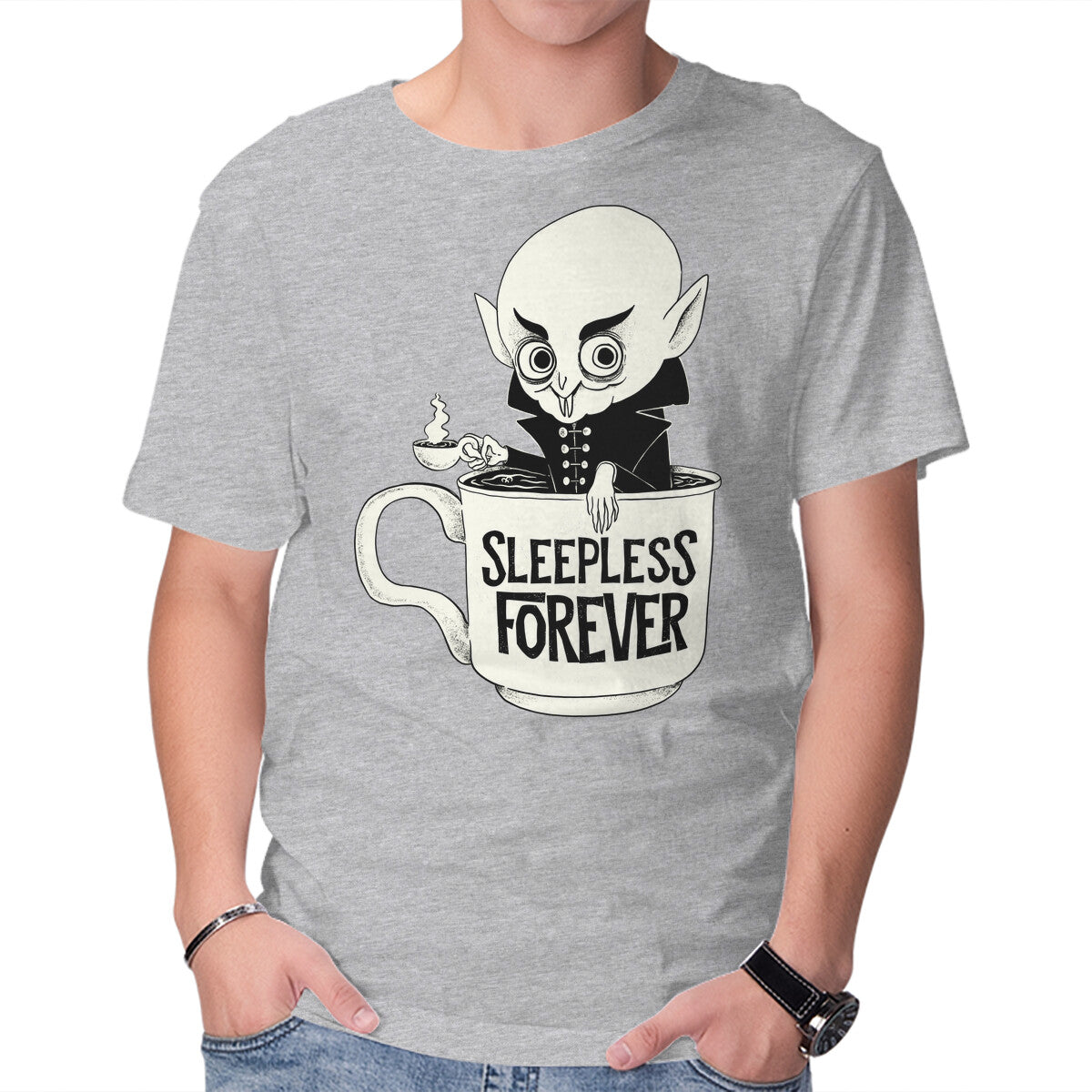 Nosferatu And Coffee – Halloween Graphic T-Shirt