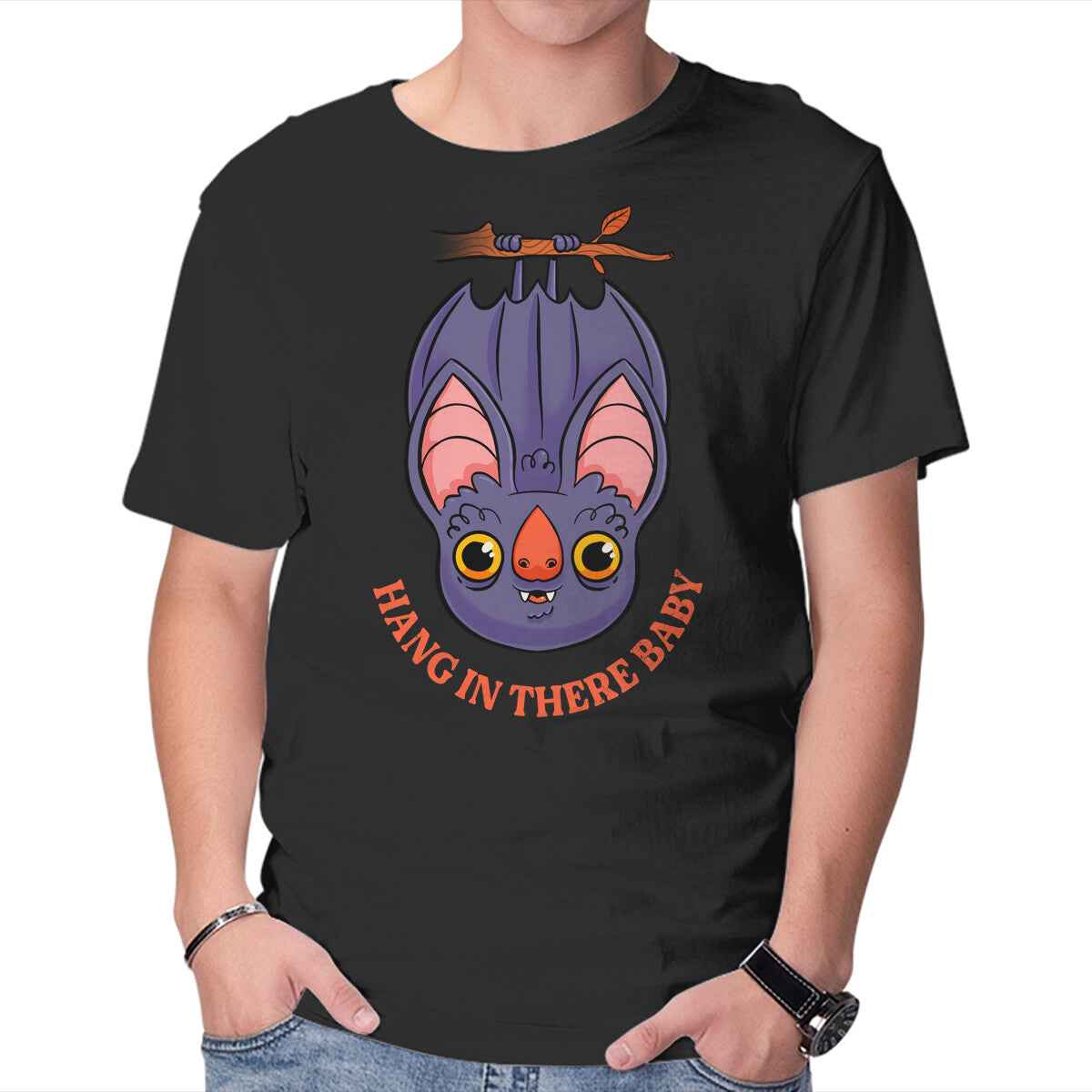 Hang In There Baby Bat – Halloween Graphic T-Shirt