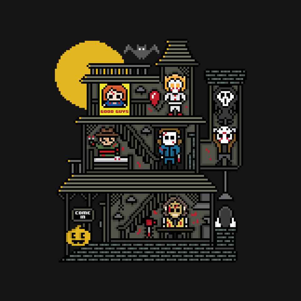 Haunted Pixels – Halloween Graphic T-Shirt