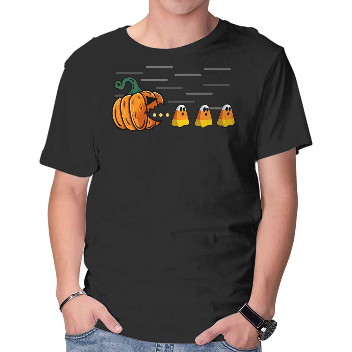 Candy Corn Hunter – Halloween Graphic T-Shirt