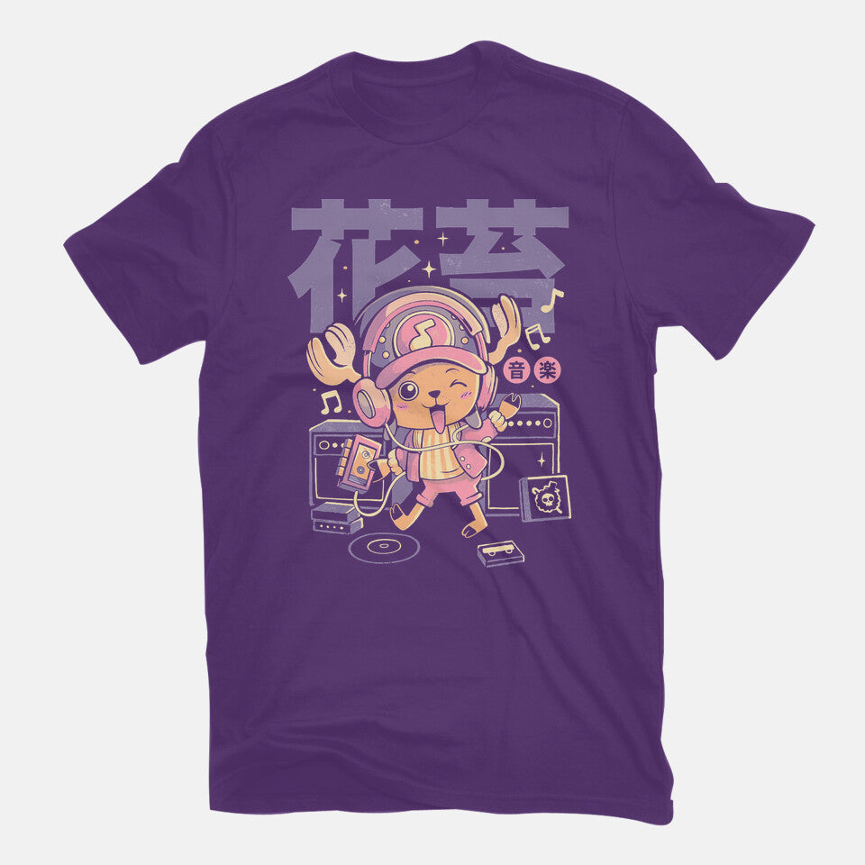 Feel The Wave – Anime Graphic T-Shirt in purple, flat-lay product view