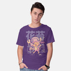 Model wearing purple Feel The Wave – Anime Graphic T-Shirt
