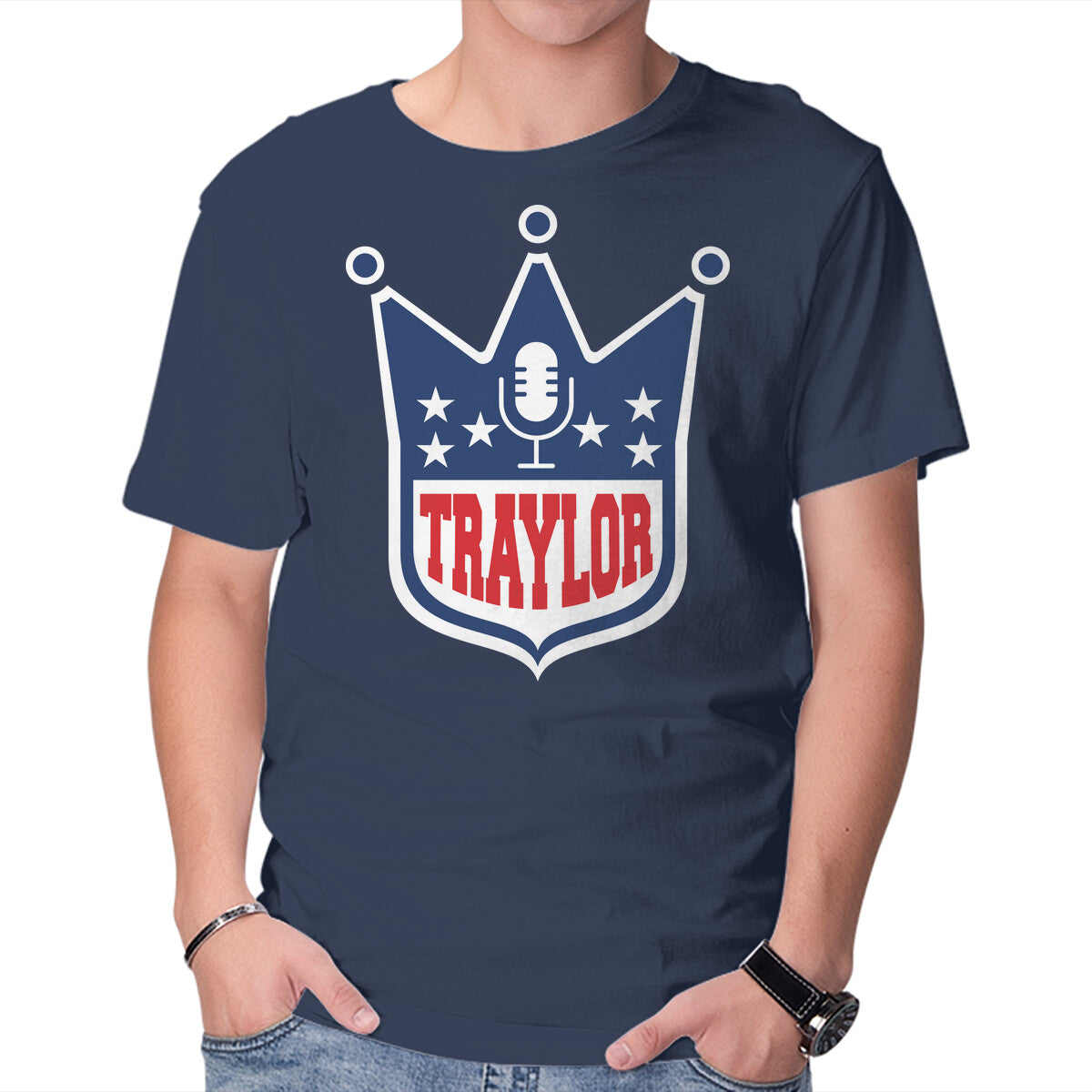 Traylor – Music Graphic T-Shirt in navy, product display