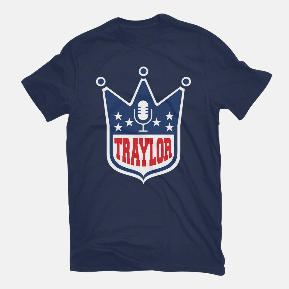 Traylor – Music Graphic T-Shirt in navy, flat-lay product view