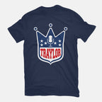 Traylor – Music Graphic T-Shirt in navy, flat-lay product view