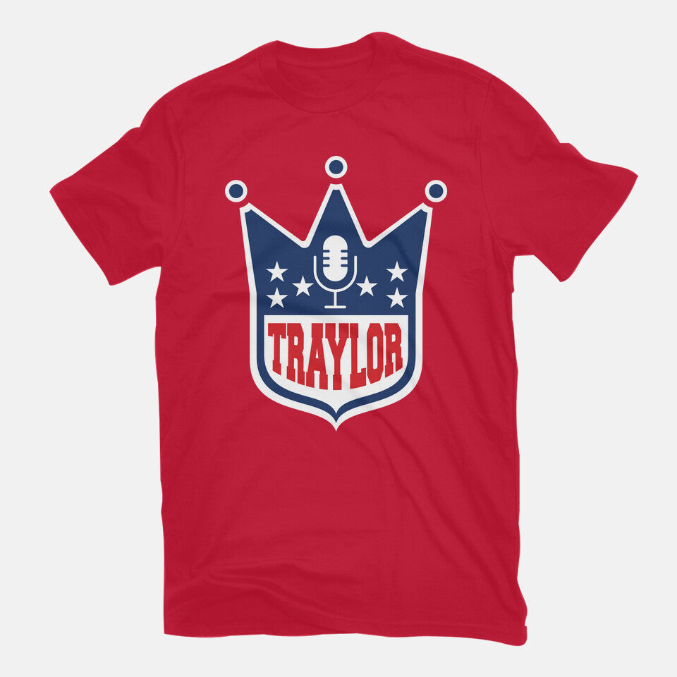 Traylor – Music Graphic T-Shirt in red, flat-lay product view