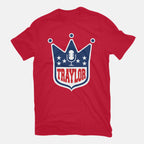 Traylor – Music Graphic T-Shirt in red, flat-lay product view