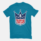 Traylor – Music Graphic T-Shirt in turquoise, flat-lay product view