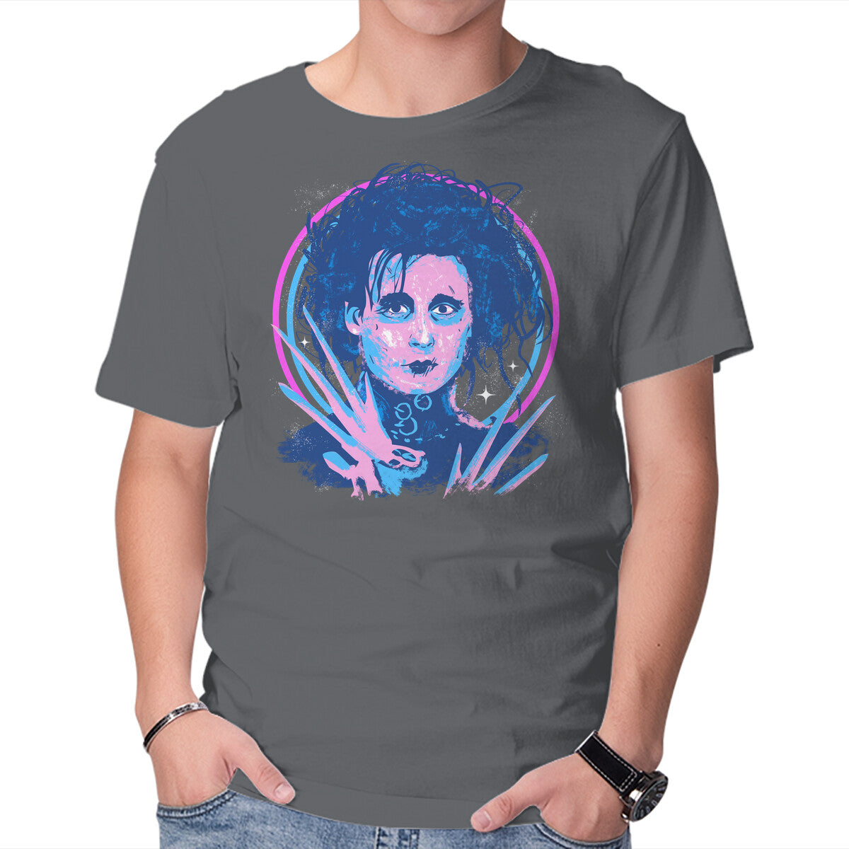 Edward Is Special – Fantasy Graphic T-Shirt in charcoal, product display