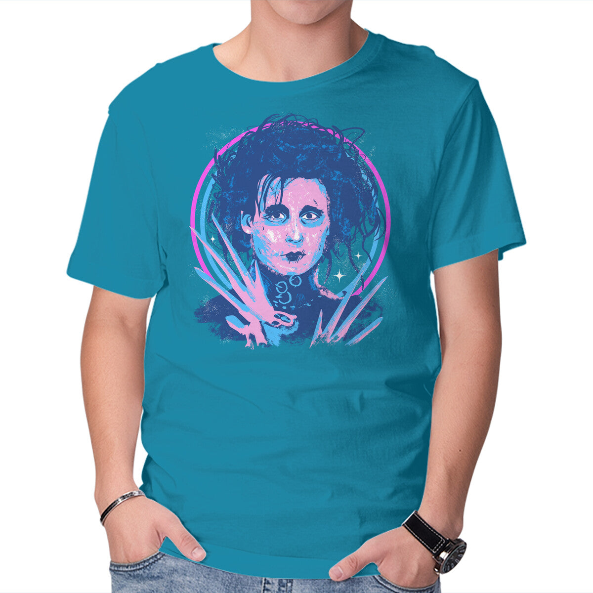 Edward Is Special – Fantasy Graphic T-Shirt in turquoise, product display