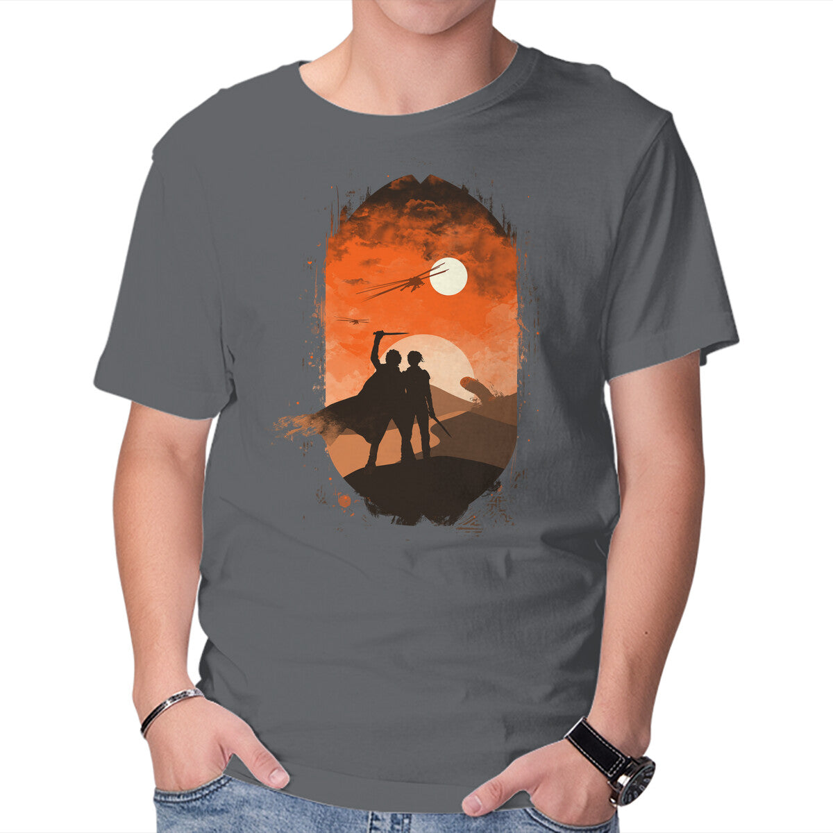Rakis – Sci-Fi Graphic T-Shirt in charcoal, product display
