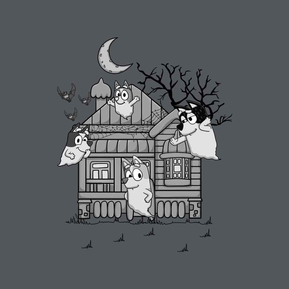 Bluey Haunted House – Dog Graphic T-Shirt