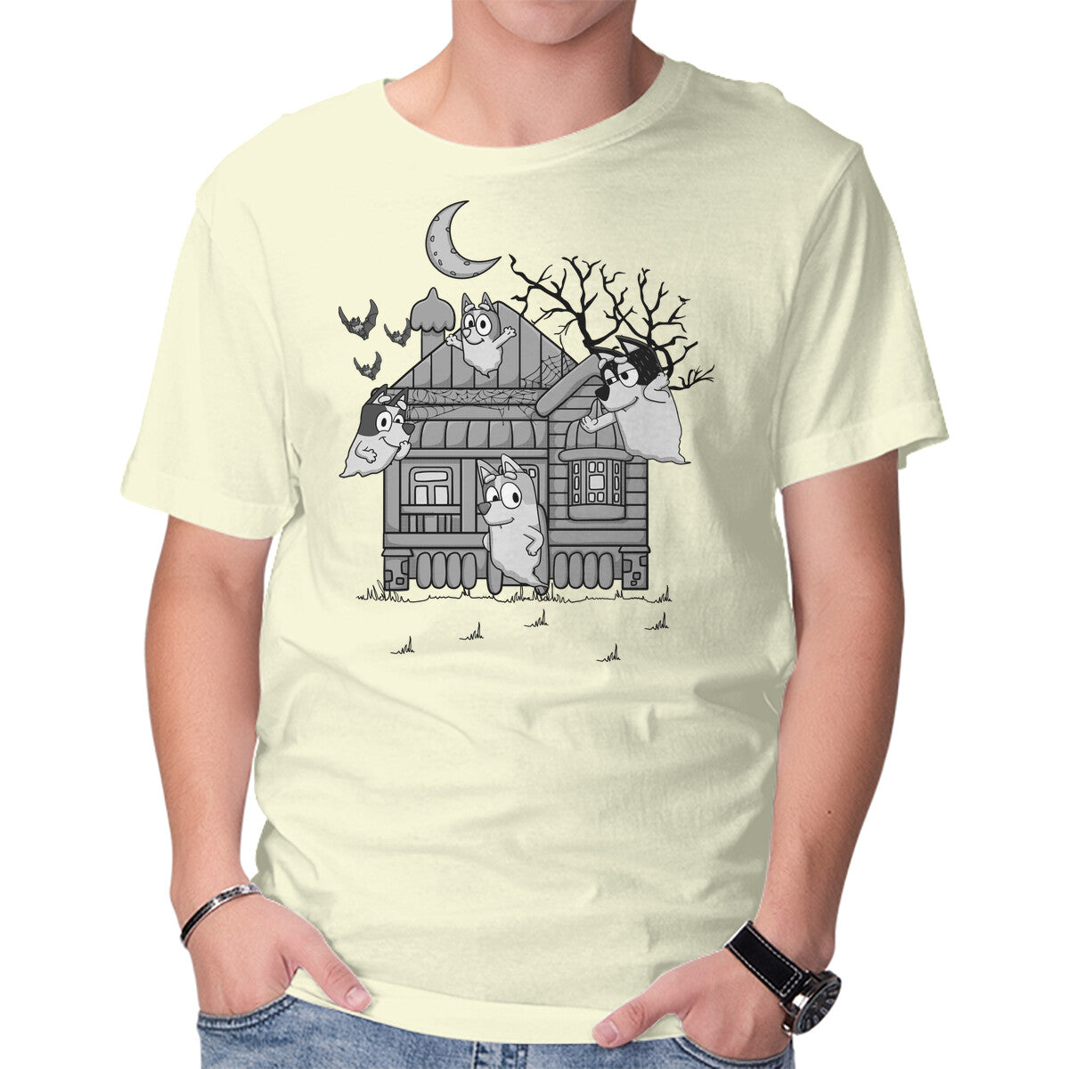 Bluey Haunted House – Dog Graphic T-Shirt
