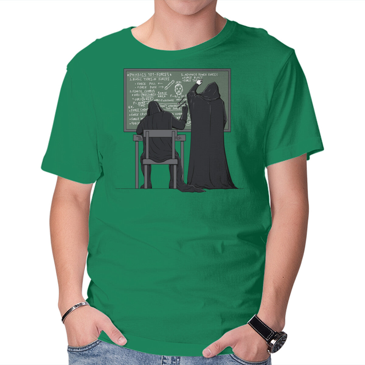 Force 101 – Sci-Fi Graphic T-Shirt in green, product display