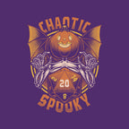 Chaotic Spooky Halloween RPG – Halloween Graphic T-Shirt design artwork for purple graphic T-shirt