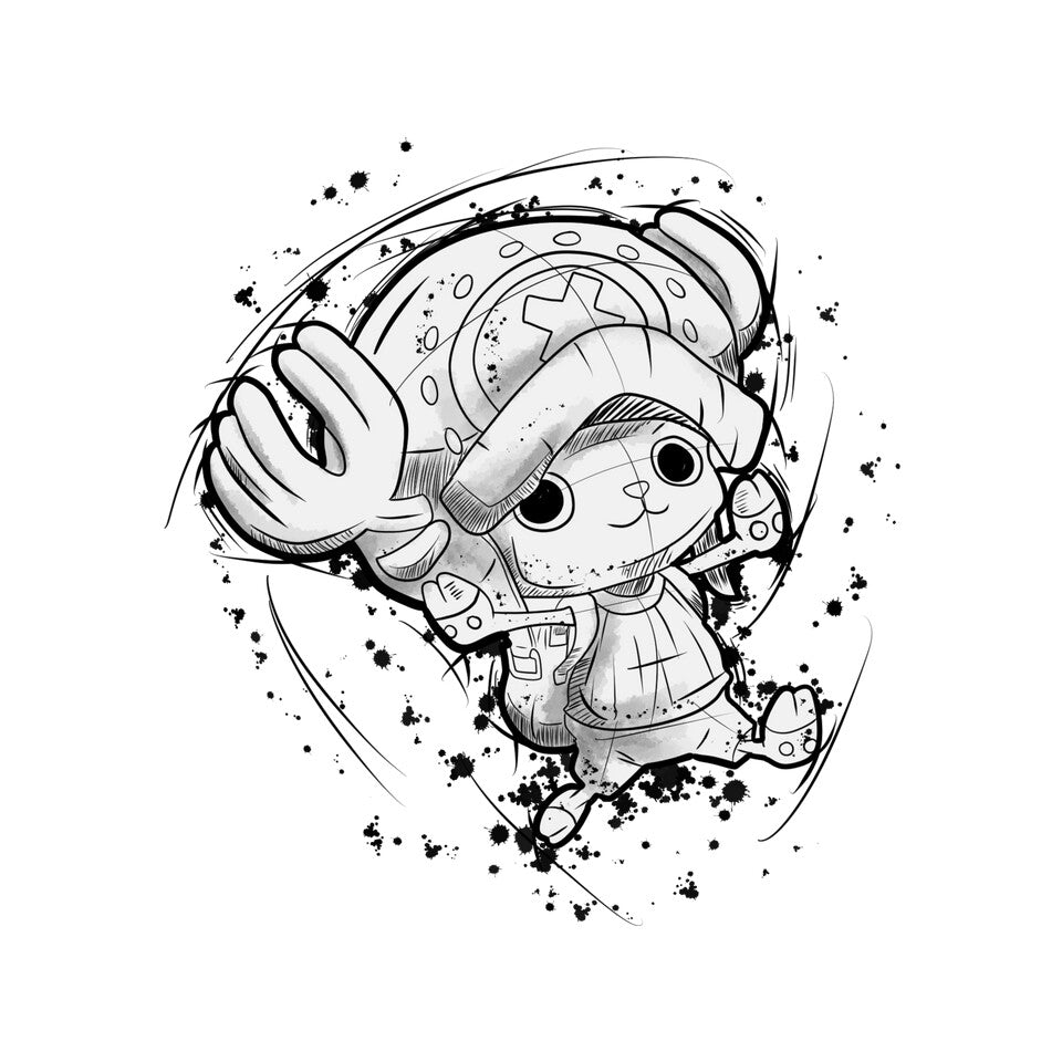 Nakama Sketch – Anime Graphic T-Shirt design artwork for white graphic T-shirt