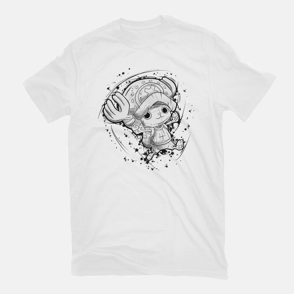 Nakama Sketch – Anime Graphic T-Shirt in white, flat-lay product view