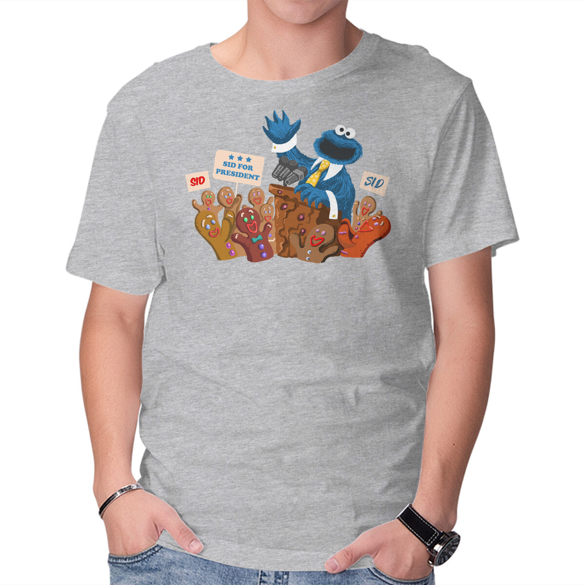 Cookie Monster For President – Funny Graphic T-Shirt