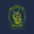 Sleeping Death Whiskey – Fantasy Graphic T-Shirt design artwork for navy graphic T-shirt