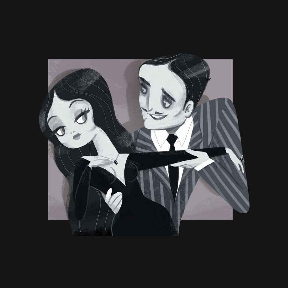 Black And White Love – Halloween Graphic T-Shirt