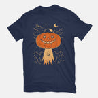 I Believe In Halloween – Halloween Graphic T-Shirt in navy, flat-lay product view