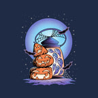 Primitive Pumpkins – Halloween Graphic T-Shirt design artwork for navy graphic T-shirt