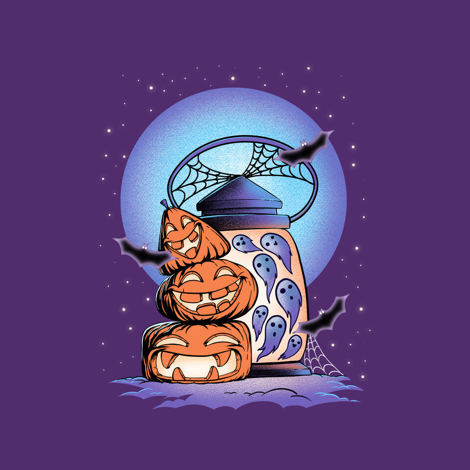 Primitive Pumpkins – Halloween Graphic T-Shirt design artwork for purple graphic T-shirt