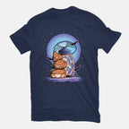 Primitive Pumpkins – Halloween Graphic T-Shirt in navy, flat-lay product view