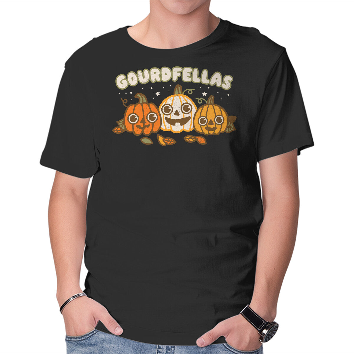 Gourdfellas – Halloween Graphic T-Shirt in black, product display