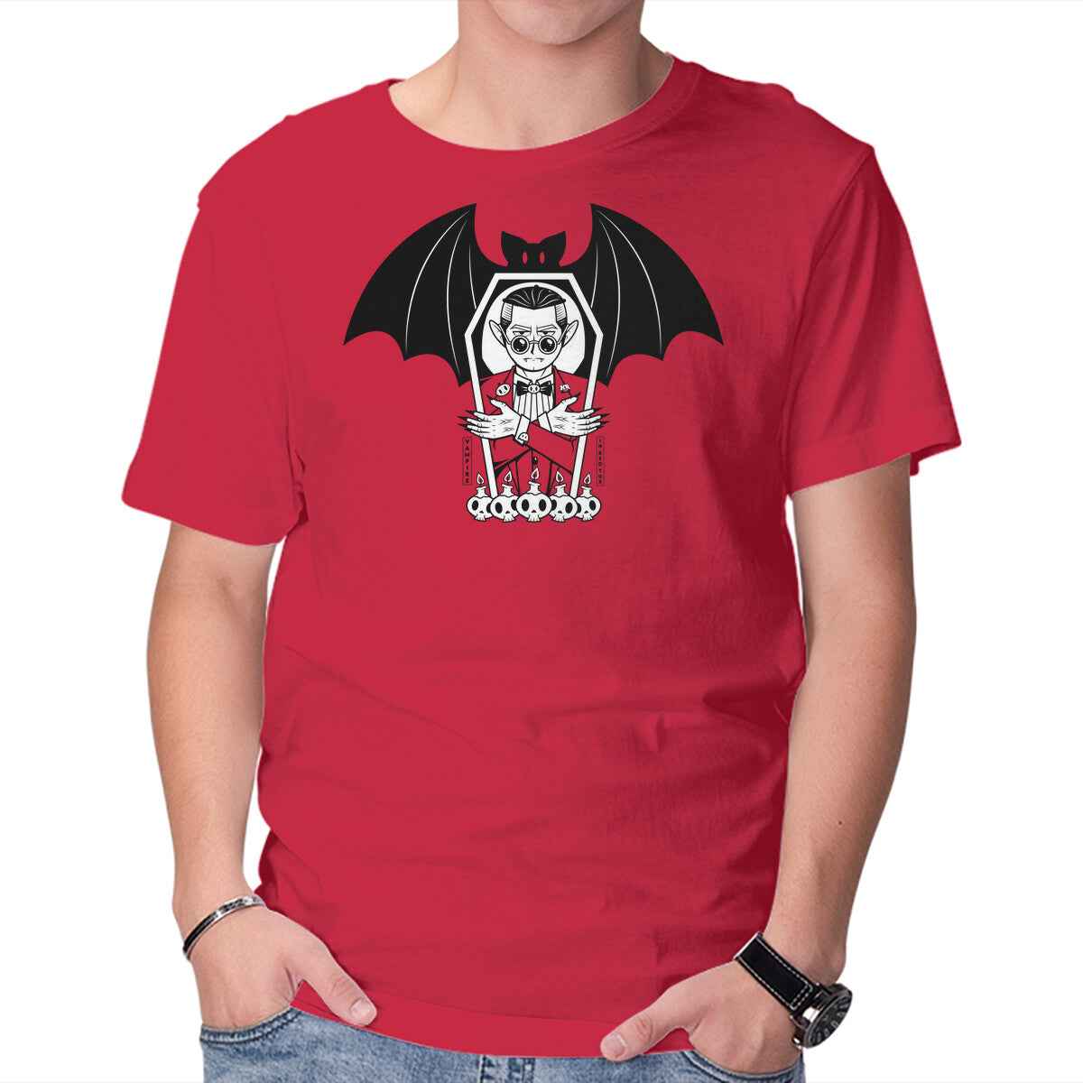 Vampire In Red Tux – Halloween Graphic T-Shirt