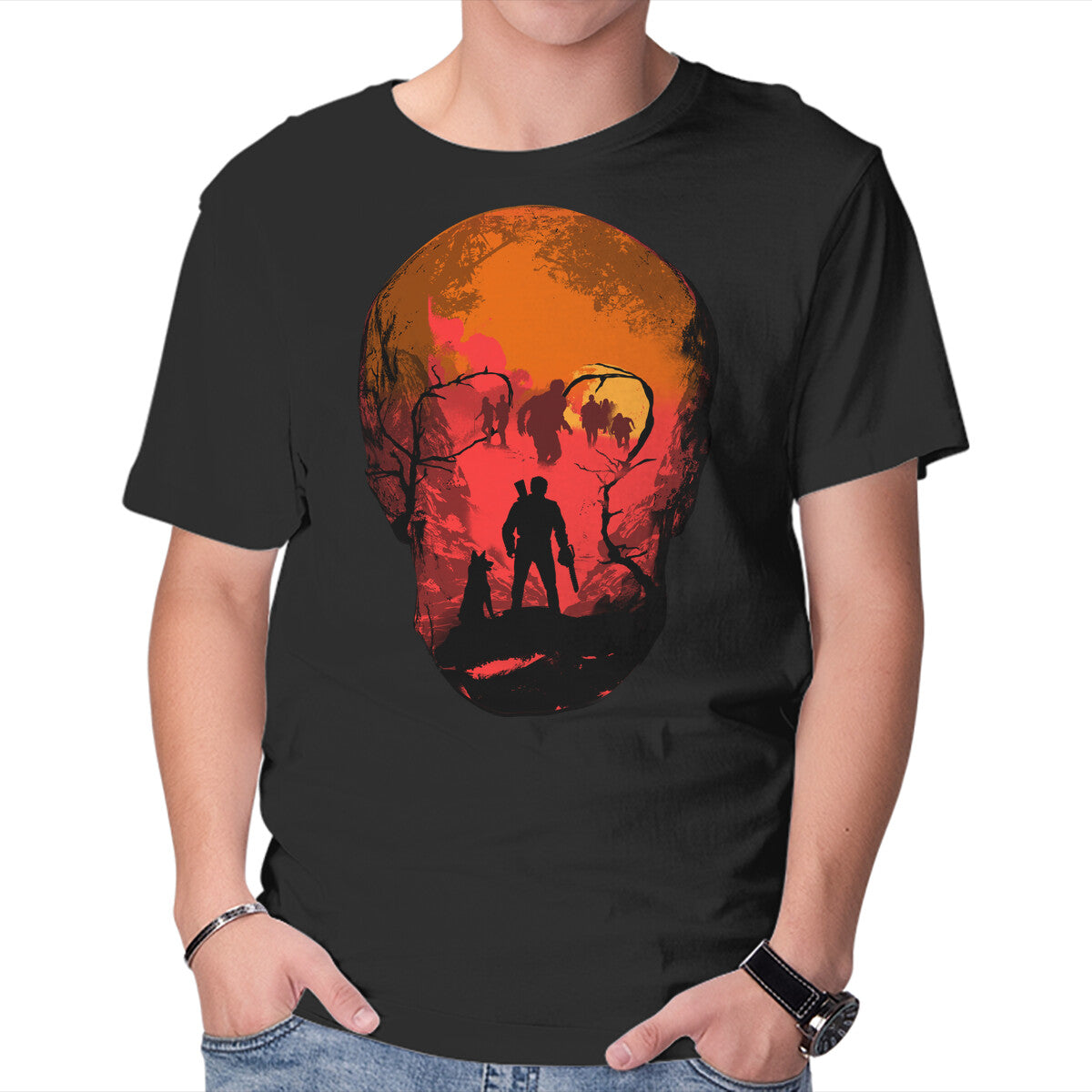 Evil Dead Fight – Horror Graphic T-Shirt in black, product display