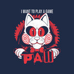 PAW – Cat Graphic T-Shirt design artwork for navy graphic T-shirt
