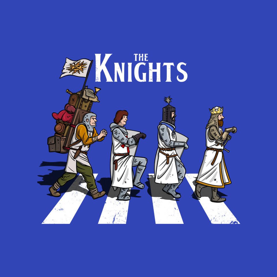 The Knights – Music Graphic T-Shirt design artwork for royal blue graphic T-shirt