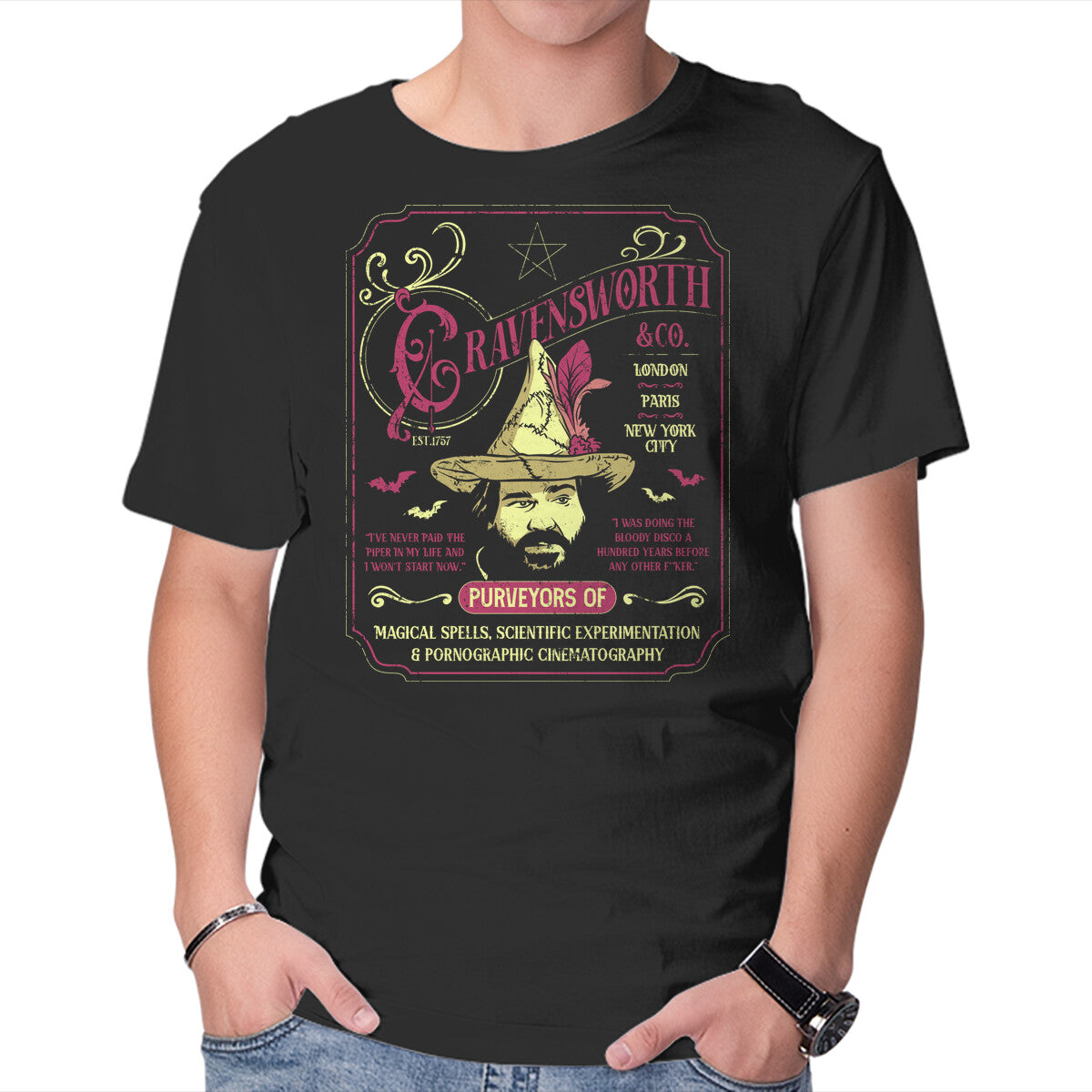 Cravensworth And Co – Fantasy Graphic T-Shirt in black, product display
