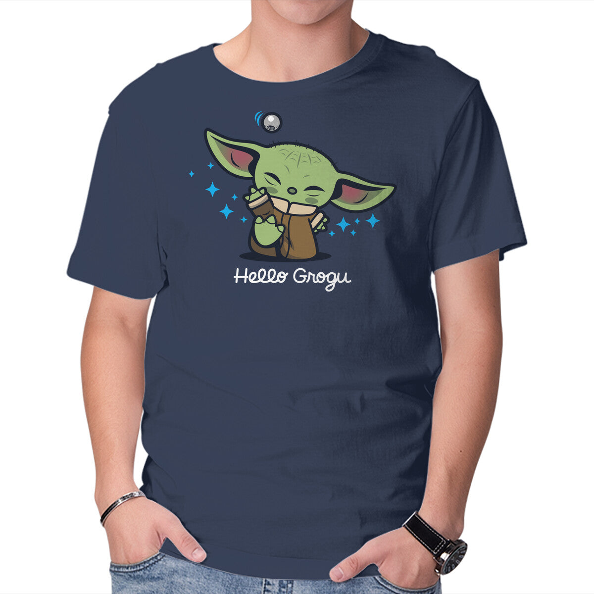 Hello Child – Sci-Fi Graphic T-Shirt in navy, product display
