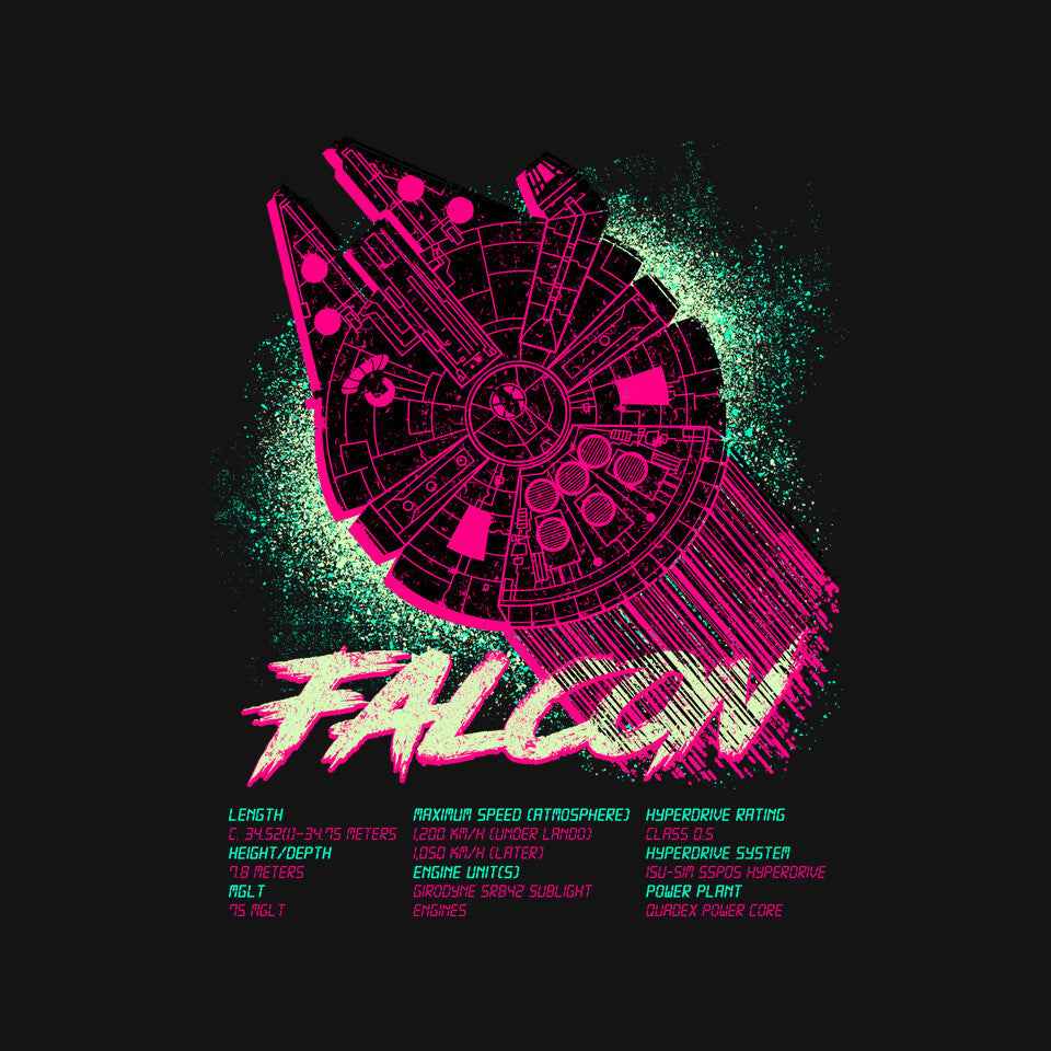 Falcon Technical Specs – Sci-Fi Graphic T-Shirt