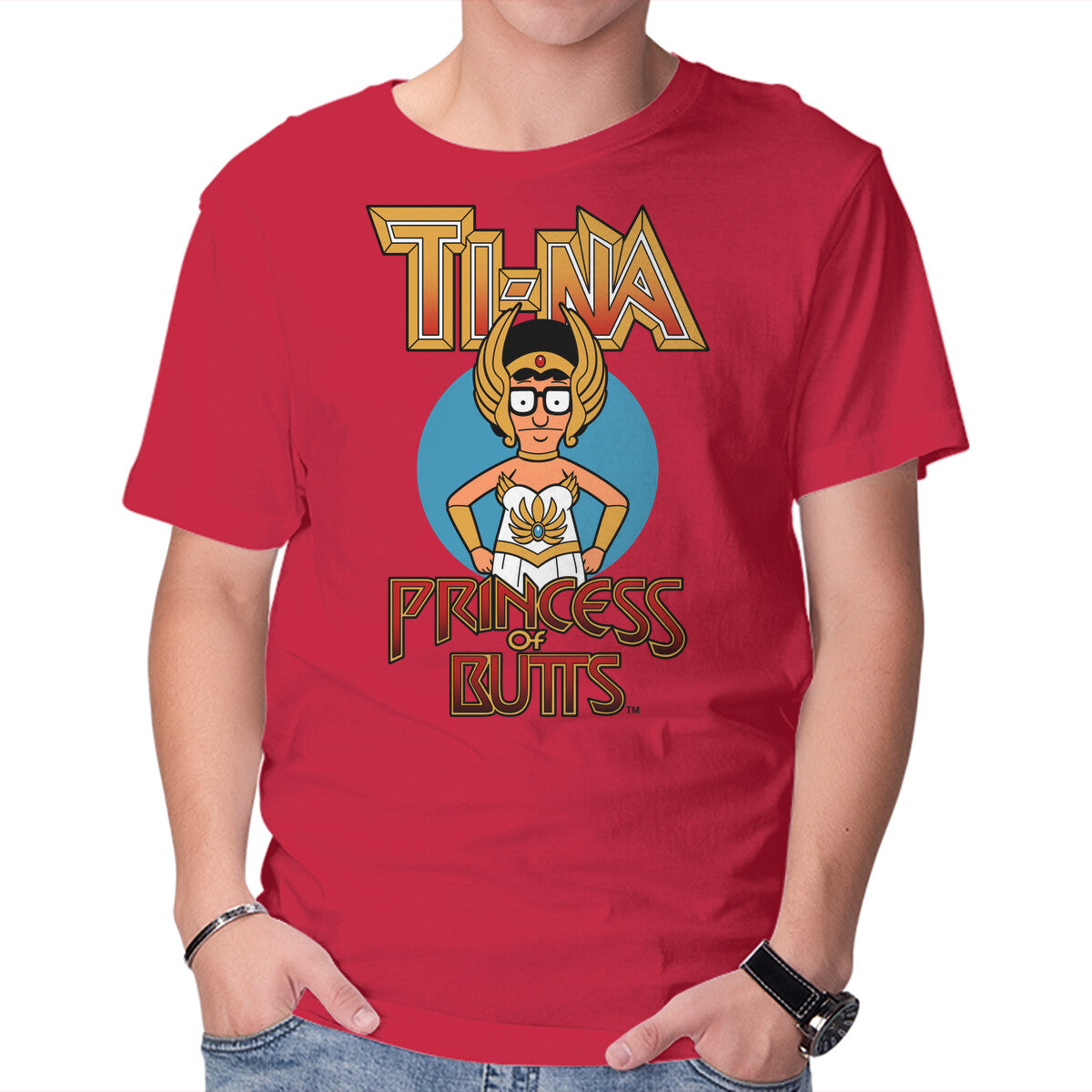 Princess Of Butts – Fantasy Graphic T-Shirt in red, product display