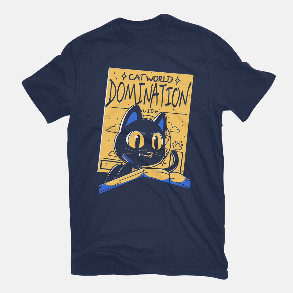 Cat Masterplan – Cat Graphic T-Shirt in navy, flat-lay product view